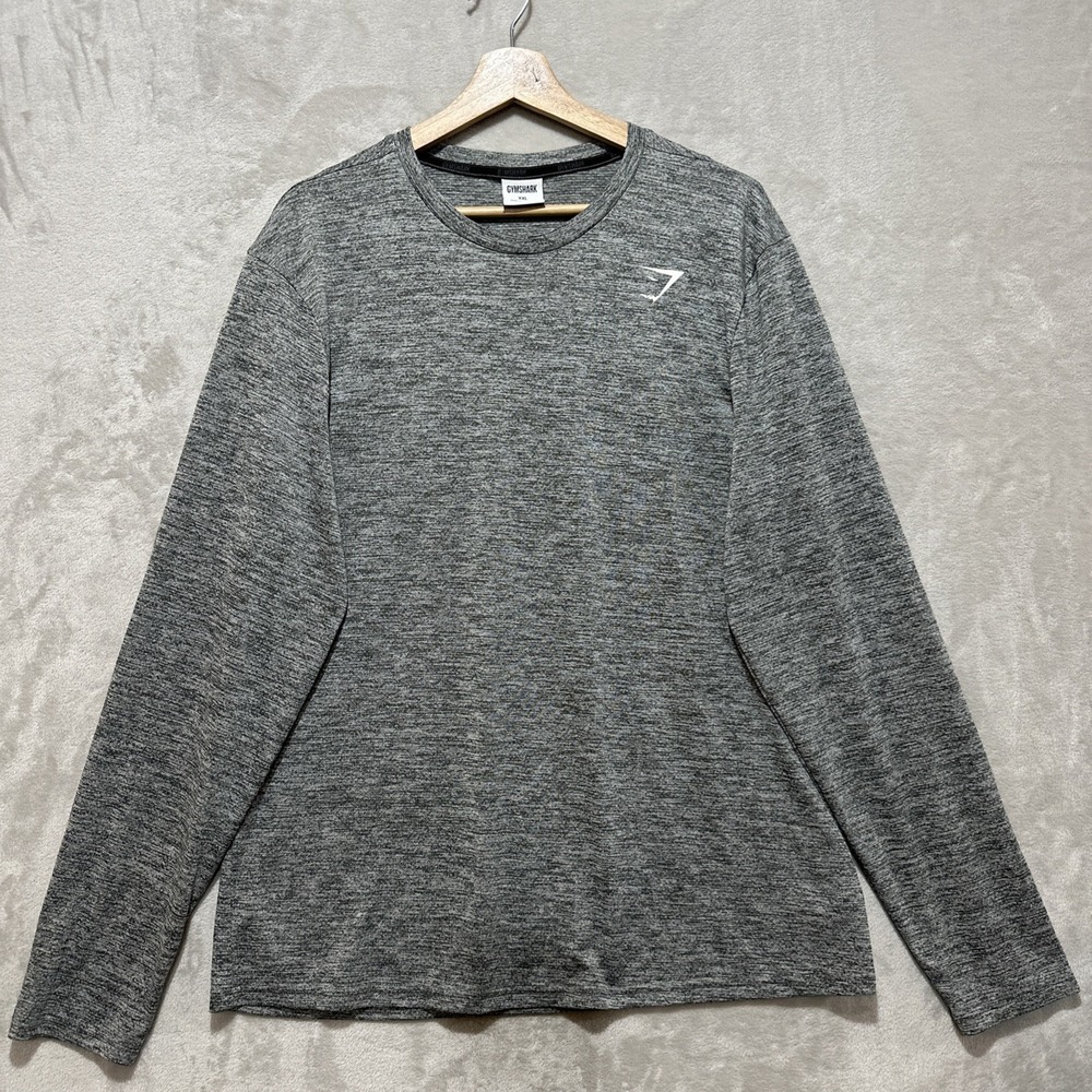 Gymshark Arrival Men's XXL Gray Marl Long Sleeve T Shirt‎ Lightweight Slim Fit
